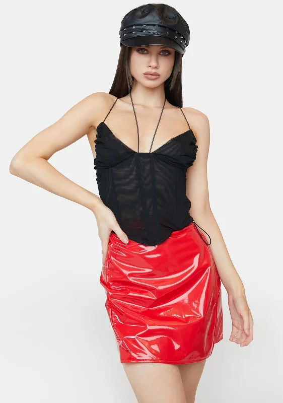 Seasonal Trend Eye To Eye Mesh Corset Top