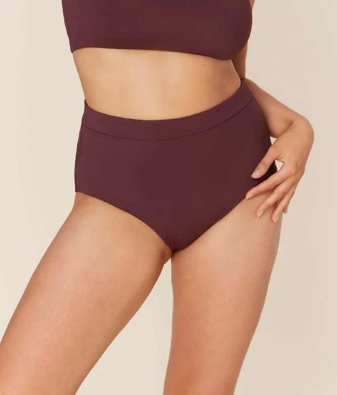 Shop Sale Items The Wide Band High Waist Bikini Bottom - Eco Nylon - Cacao