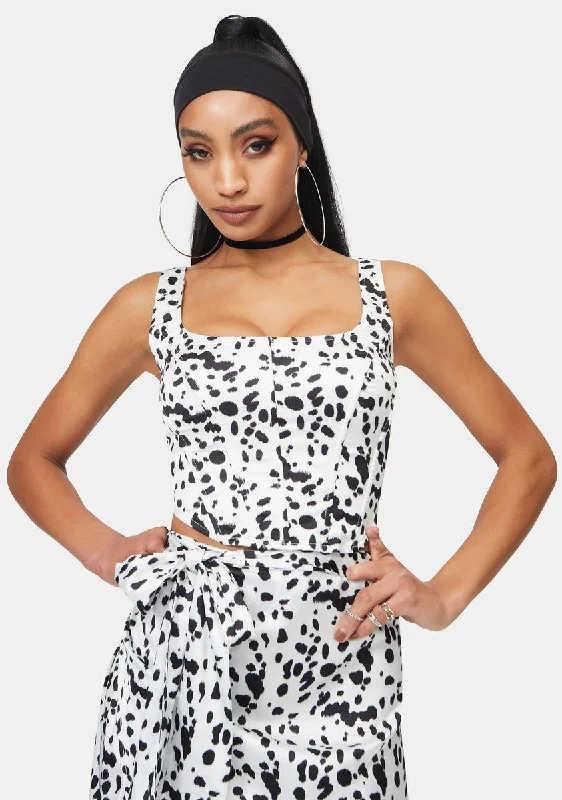 Special Offers Dalmatian Print Corset Top