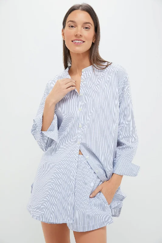 Limited Quantities Seaside Stripe Yoshi Collarless Button Down