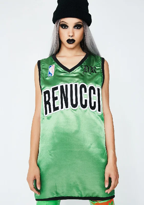 Chic Styles Green B-Ball Jersey