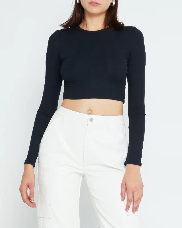 Classic Women's Fashion Weekend Cropped Longsleeve