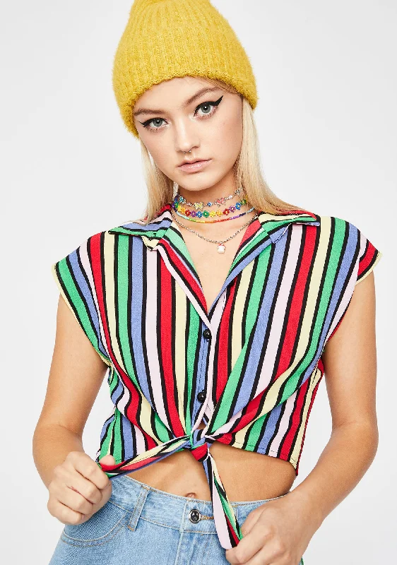 Fashion Forward Rainbow Bizzness Crop Top