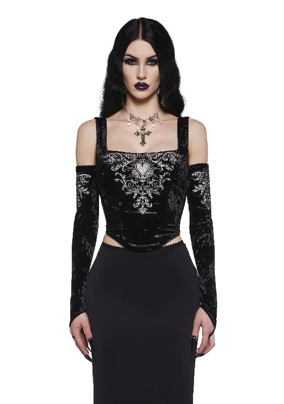 Season Offer Cursed Dreams Corset Top And Gloves Set