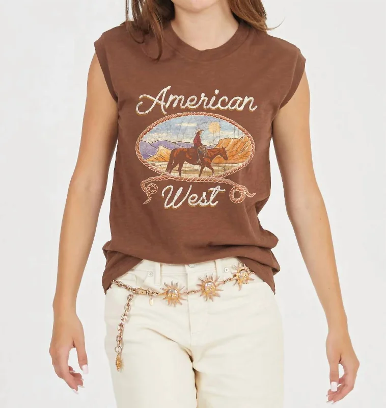 Limited Time Offer American West Graphic Tank In Vintage Chocolate