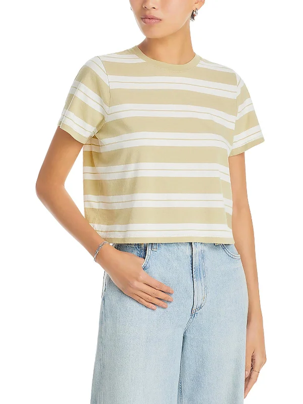 Trendy Urban Attire Bella Womens Striped Jersey Cropped