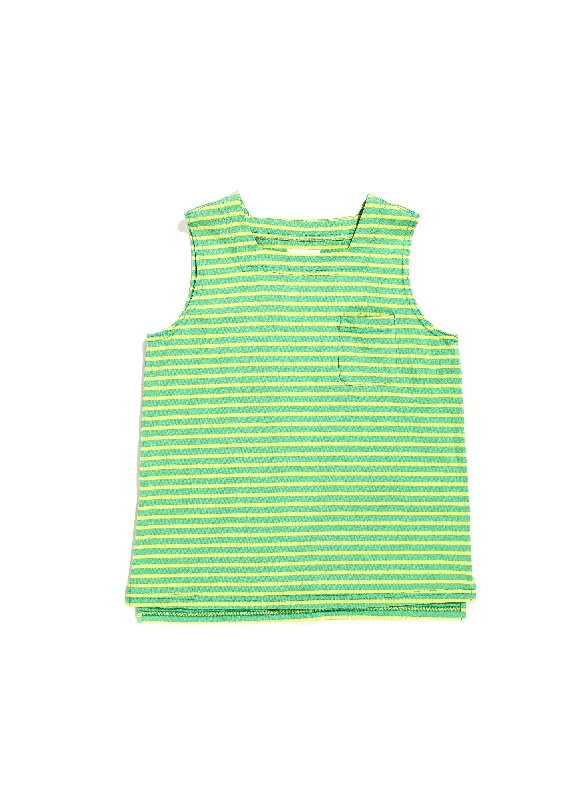 Dive Into Trendy Women's Fashion Engineered Garments Square Neck Shirt - Green/Yellow PC Stripe Jersey