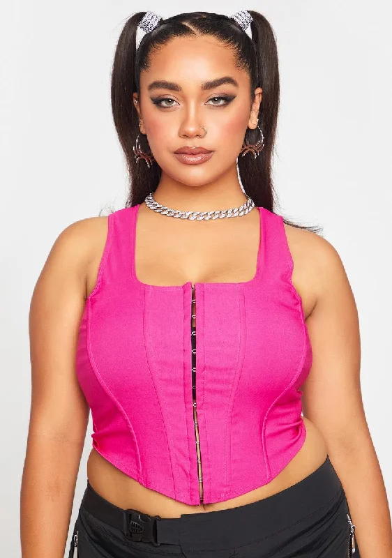 Fashion Forward, Function First Plus Bubblegum Down For It Corset Top