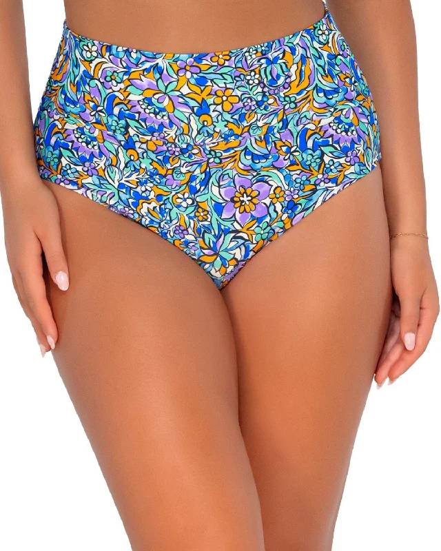 Boho Chic Fashion 2024 Sunsets Pansy Fields Hannah High Waist Bottom - 33B