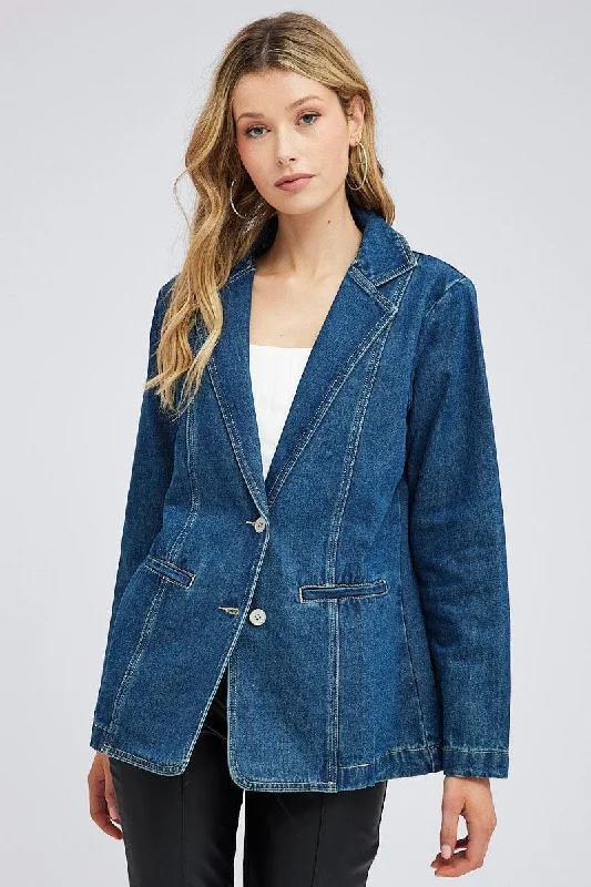 Season Appropriate Women's Collection Denim Denim Jacket Long Sleeve