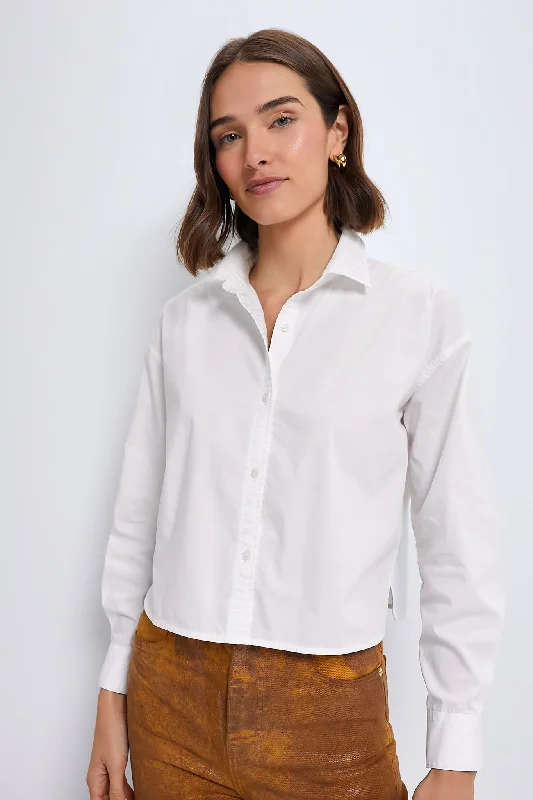 Hollywood Glam Award - Show Style White Cropped Jasper Button Down