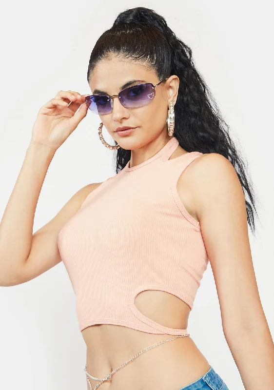 Grab Romantic Date - Night Styles Now Peach Only Eyes For U Crop Top