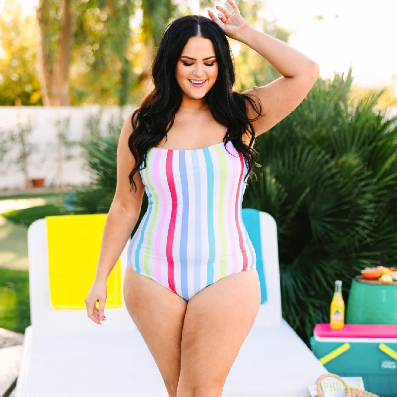 Weekend Exclusive Seaside Sweetheart Swimsuit, Rainbow