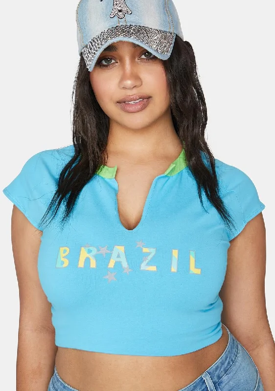 Limited Time Special Offer Plus Viva Brazil Crop Tee