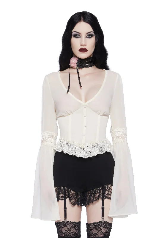 Seasonal Fashion Sweetly Spiritual Lace Blouse - Ivory