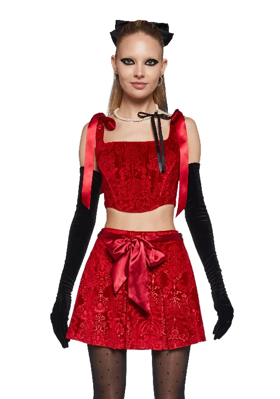 Massive Savings December Dilemma Corset Top - Red