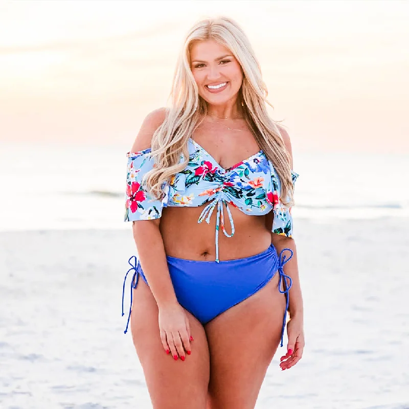 Explore What's New Let's Find Paradise Swim Top, Blue