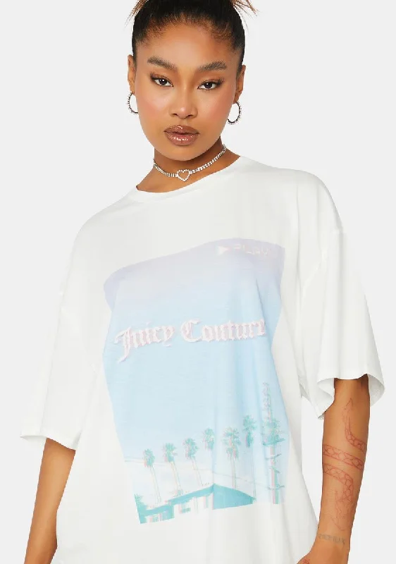 Boho Chic Fashion Palm Tree Oversized Tee