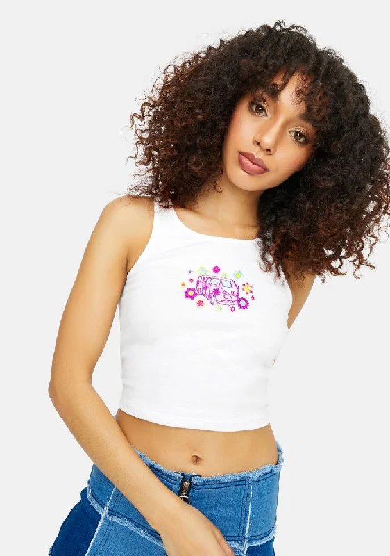 Fashion Forward Outfits Go With The Flow Lovebug Embroidered Tank