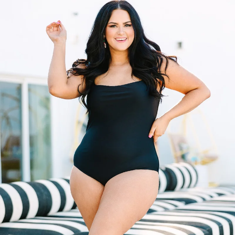 Holiday Glam Seaside Sweetheart Swimsuit, Black