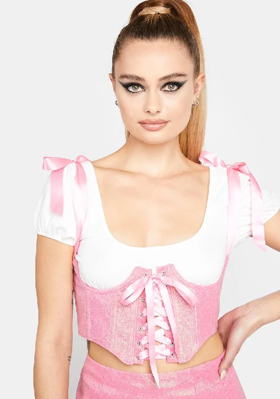 Style Streetwear Twinkle Kiss Glitter Underbust Corset