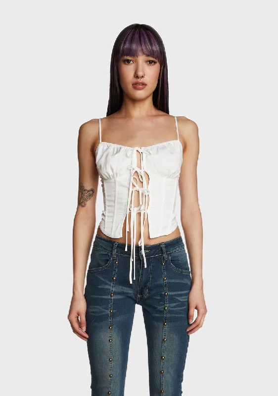 Flash Sale Fever Posh And Poised Corset Top - White