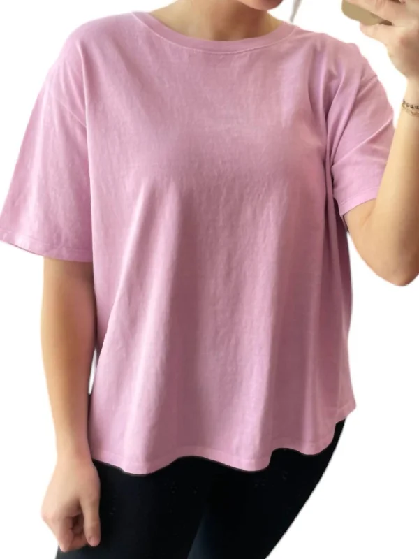 Elegant Styles Oversized Tee In Pink