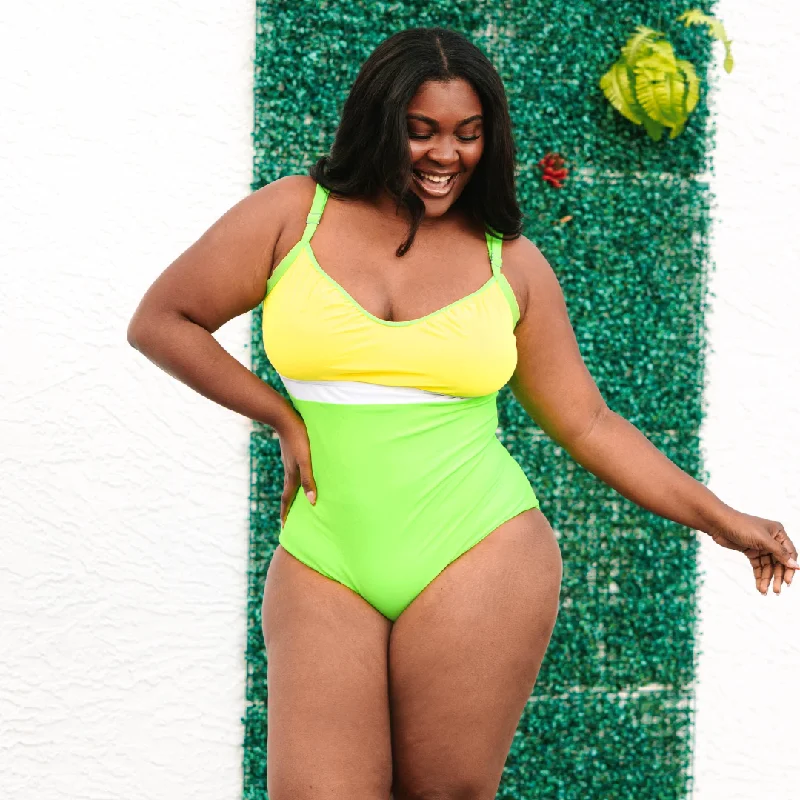 Stylish Women's Apparel Caribbean Crush Swimsuit, Yellow-Green