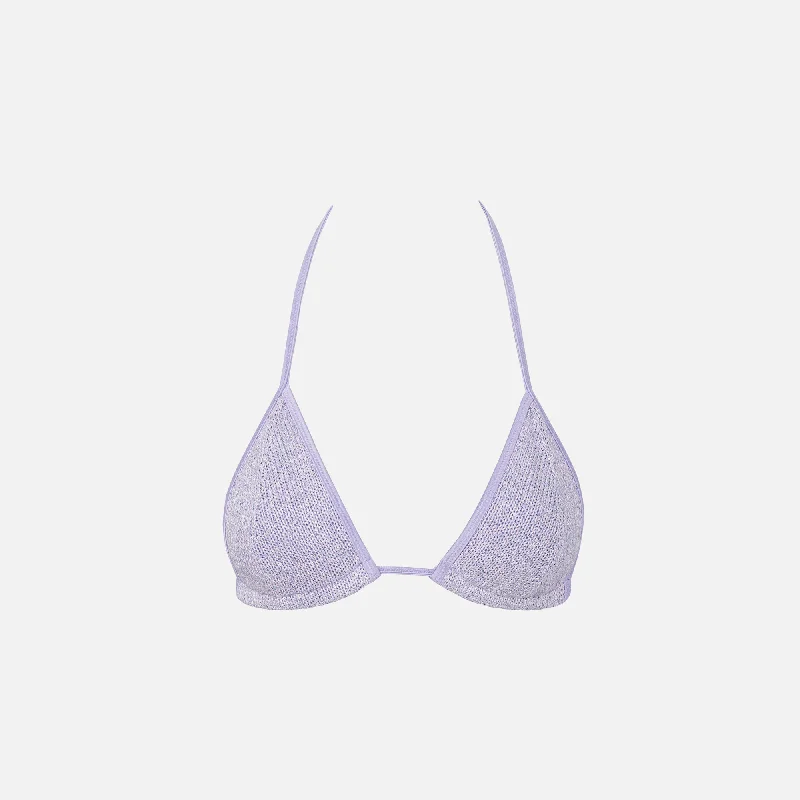 Casual Weekend Relaxed Style Asta Resort Lio Bikini Top - Lavender Sequin