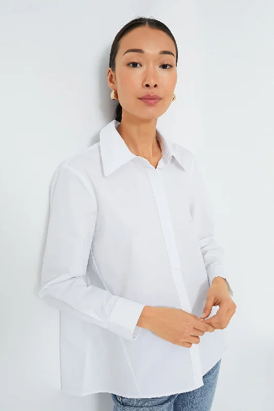 Flash Sale White Nina Swing Button Down