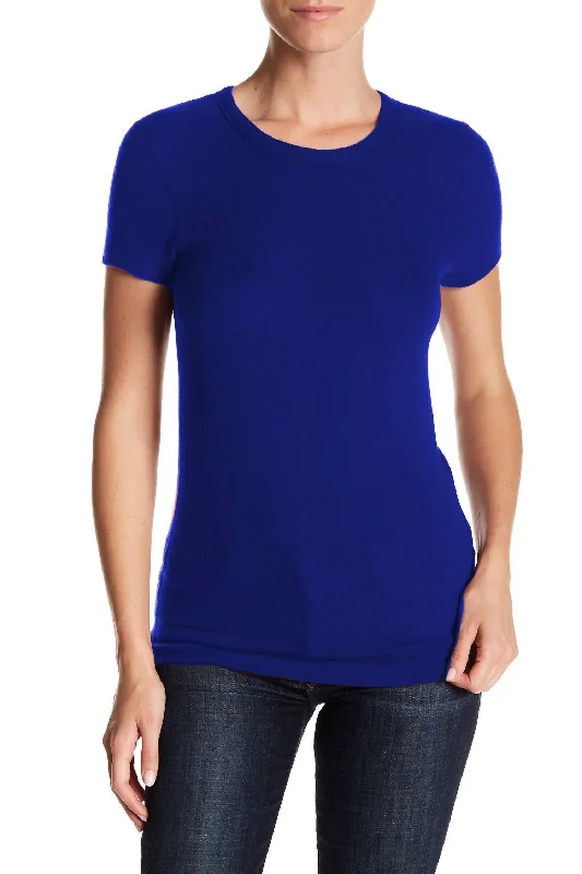 Unbeatable Prices Women's Short Sleeve Crew Neck Knit Tee In Wave