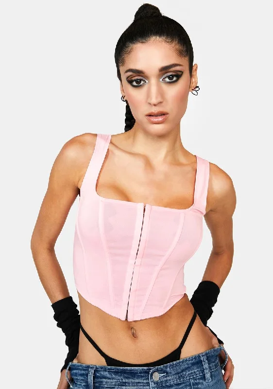 Trend Forward Threads For Her Bubblegum In My Pocket Corset Top