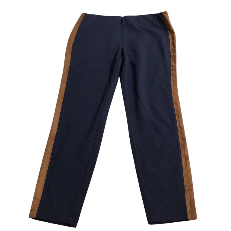 Pants Leggings By Lauren By Ralph Lauren In Blue & Brown, Size: M