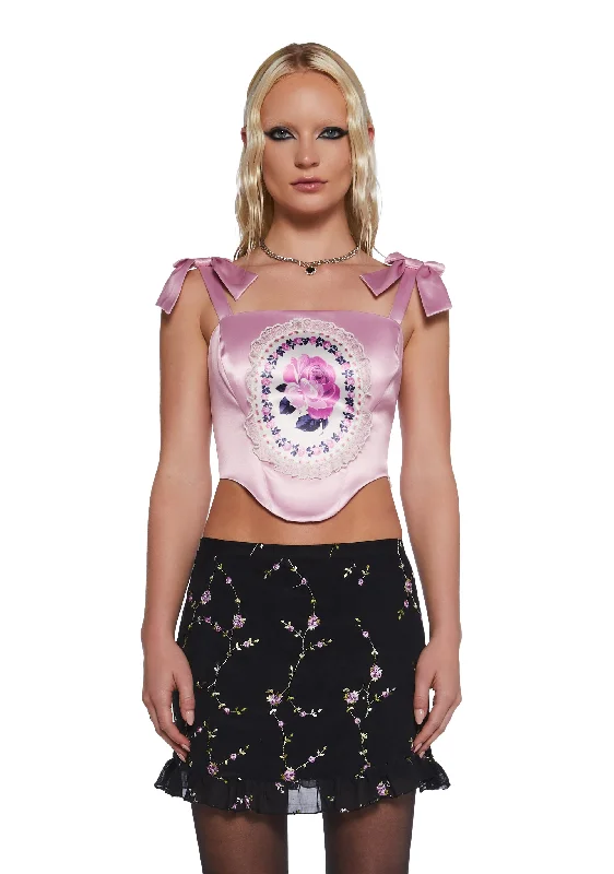 Huge Price Cut Delicate Rose Corset Top