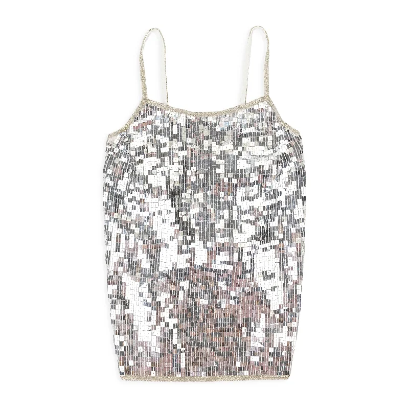 Minimalist Office - Ready Style SEQUIN SILVER BLOUSE