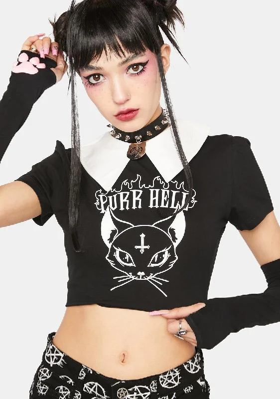 Trendy Fashion For Women Purr Hell Crop Top