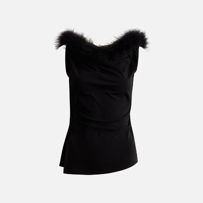 Bid Farewell To The Old Season Coperni Boa Jersey Top - Black