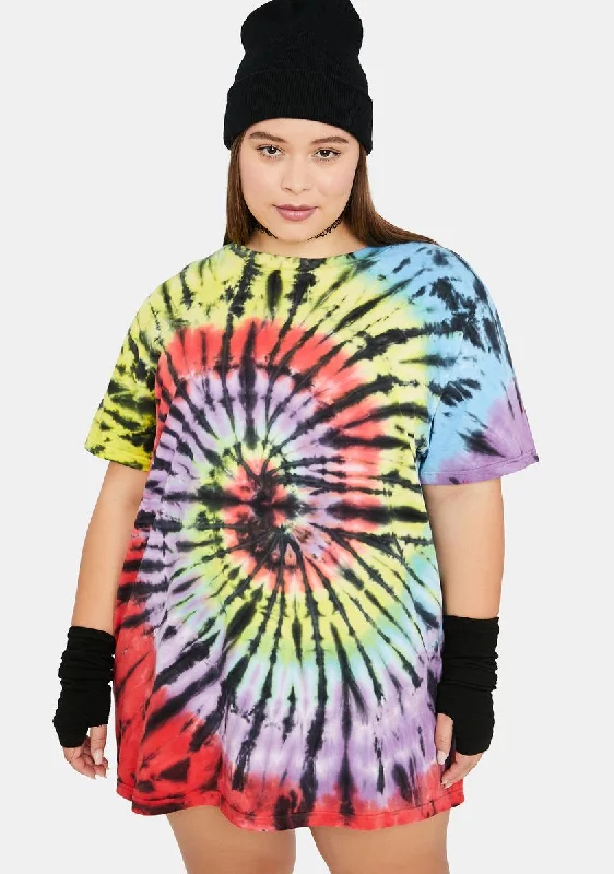 Luxury Fashion Plus Cabin Fever Tie Dye Oversized Tee