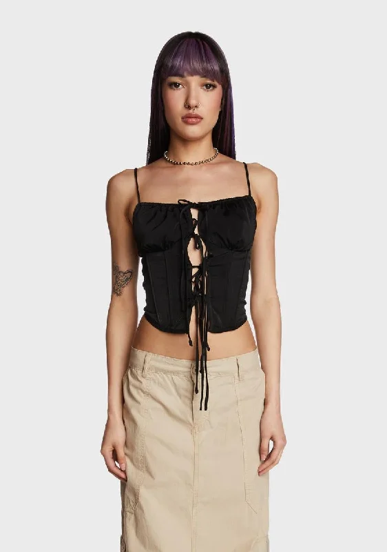 Elevate Your Wardrobe Posh And Poised Corset Top - Black