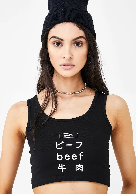 Elegant Styles Beef Crop Tank