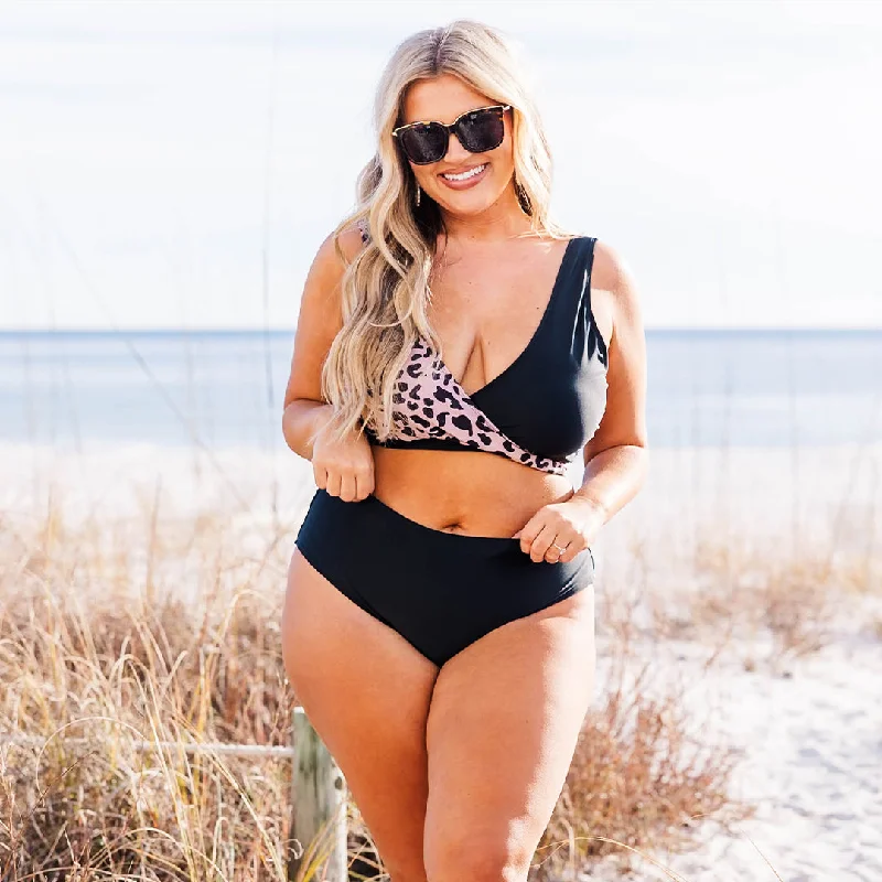 Daily Deals Catch Flights Swim Top, Leopard