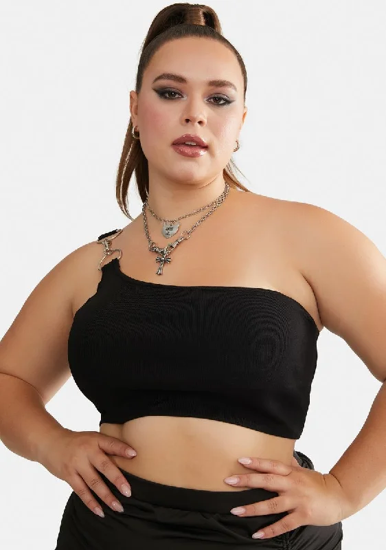 Huge Price Cut Plus As You Wish One Shoulder Crop Top