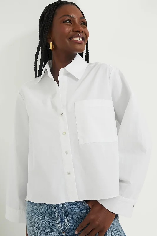 Big Savings On Minimalist Office Styles White Mara Cropped Button Down