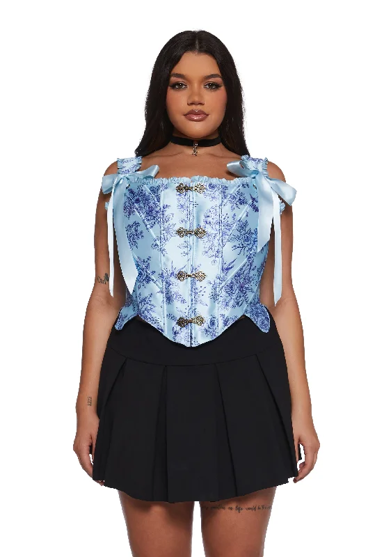 Additional Time-Limited Offers Plus Lavish Duchess Corset Top - Blue