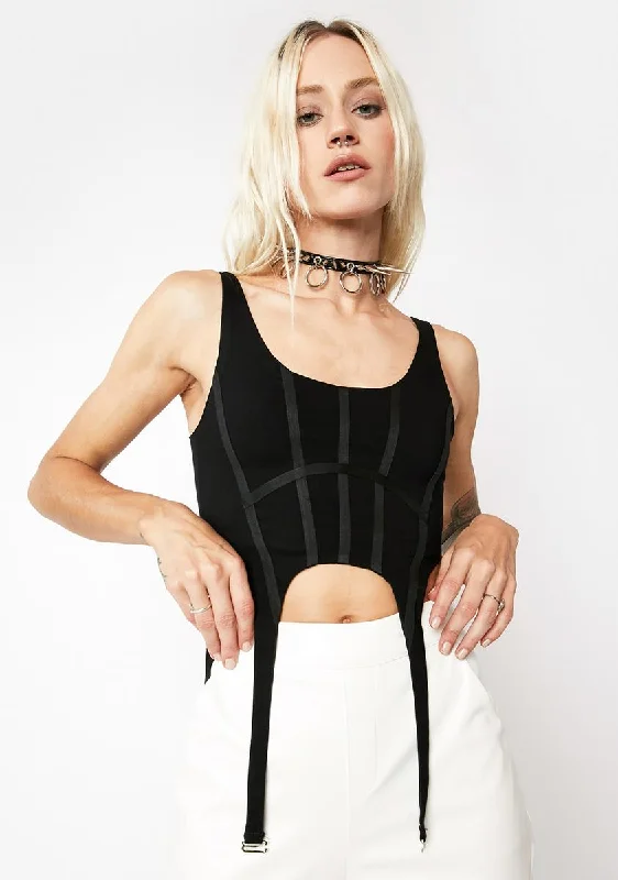 Nordic Minimalist Home Look Baddie Time Corset Crop Tank