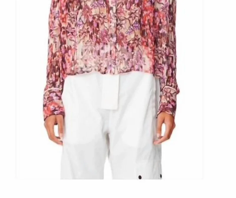 Casual Yet Stylish Separates Celia Blouse In Lurex Berry Print