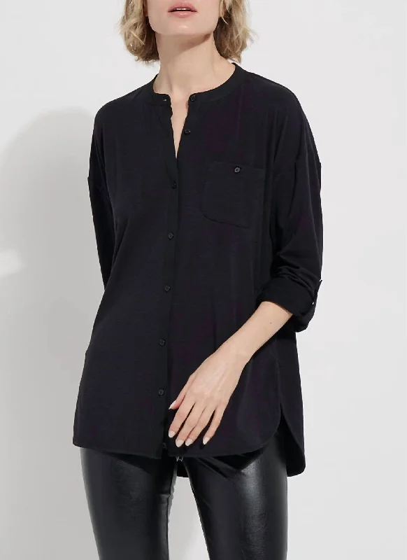 Holiday Glam Zola Jersey Shirt In Black