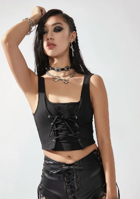 Mega Sales Runnin' Wild Lace Up Corset Top