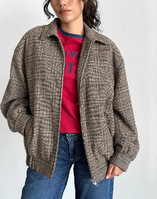 Quick Grab Deals Kassira Jacket in Tonal Brown Check