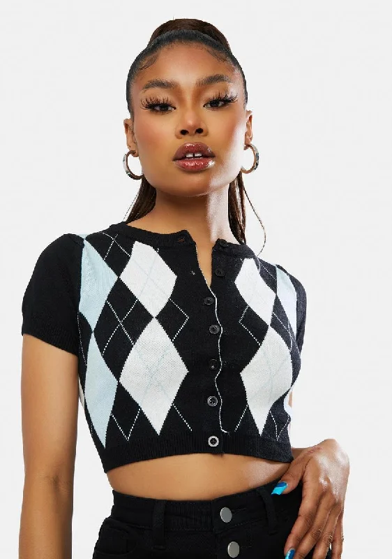 Clearance Event Wicked She's The Truth Argyle Crop Top